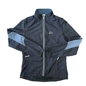 Alo Windbreaker Jacket Womens Large Lightweight Breathable Full Zip Black Logo